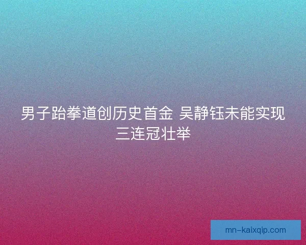 男子跆拳道创历史首金 吴静钰未能实现三连冠壮举 男子跆拳道创历史首金 吴静钰未能实现三连冠壮举